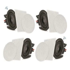 4 Speakers 6.5" Bluetooth Ceiling / Wall Speaker Kit, Flush Mount 2-Way OPEN BOX - Picture 1 of 5