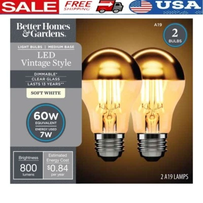 Vintage LED Soft White Light Bulbs Dimmable E26 Base 40W Equivalent 2 Pack New - Image 1 of 4