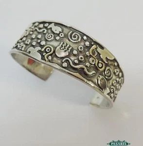 Brazalete de plata esterlina y oro amarillo de 14 K - Imagen 1 de 6