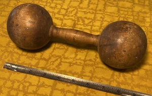 Antike Holzhantel-Handgewicht gedrechselt Holz Übung Fitness Gewicht 13,5 Unzen - Bild 1 von 10