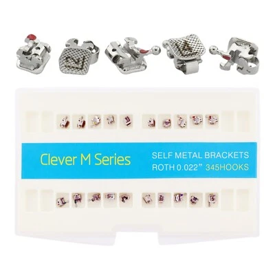 Dental Orthodontic Self Ligating Brackets Metal Roth 022 345 5-5 Clever M GAC AO - Image 1 of 4