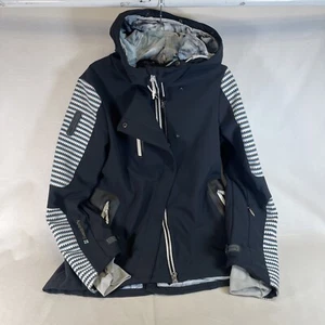 Damen Gr. Small Sweaty Betty schwarz Hybrid Ski Schnee Jacke Mantel Kapuze - ohne Fell - Bild 1 von 12