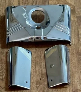 HARLEY-DAVIDSON STAINLESS STEEL FRONT FORK HEADLIGHT COVER TRIM SET OEM - Picture 1 of 1