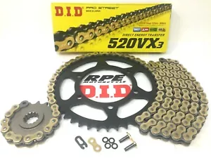 Yamaha R6 2006-20 DID VX3 520 X-Ring Chain and Sprockets Kit Gold or Silver - Picture 1 of 14
