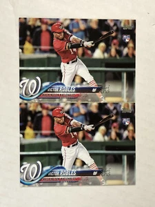 VICTOR ROBLES LOT OF 2 2018 Topps Series 1 ROOKIE BASE RC's #166! NATIONALS! - Picture 1 of 3
