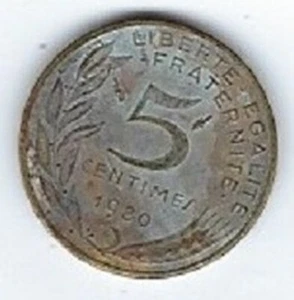 Pièce 5 centimes Marianne 1980 – République Française – monnaie vintage REF 3742 - Picture 1 of 2