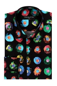 Modern MASUTTO Shirt Men 3XL Long Sleeve Button Up Print Design - Picture 1 of 2