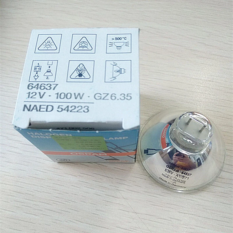 OSRAM 64637 12V100W GZ6.35 NAED 54223 Mounter Lamp Optical Instrument Light Bulb - Image 1 of 3