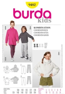 BURDA KIDS 9482 GIRLS COORDINATES Sewing Pattern Ages 4 - 14 Skill: EASY - Picture 1 of 7