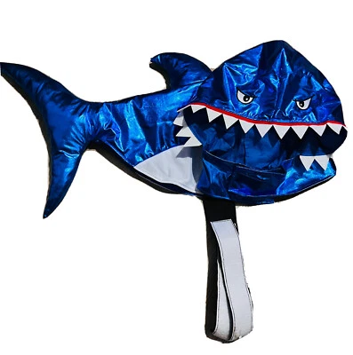 Dog shark Halloween costume  XL blue adjustable hook and loop tape shiny TEETH - Image 1 of 4