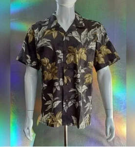 VINTAGE Palmwave Men's Hawaiian Shirt Button Down Large 100% Cotton - Picture 1 of 8