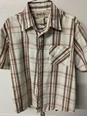 Camisa con botones Ezequiel para hombre grande marrón al aire libre algodón informal adulto Foto 1 de 4