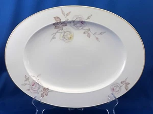 Johann Haviland Sweetheart Rose Serving Platter 12.5in White w Pink Yellow Roses - Picture 1 of 4