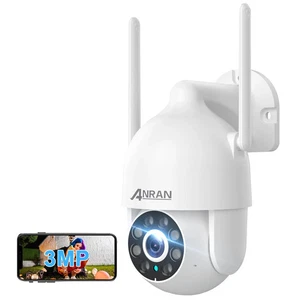 ANRAN 3MP Telecamera di Sicurezza Intelligente WiFi Wireless CCTV PTZ 360° 2 Vie Audio Casa - Foto 1 di 15