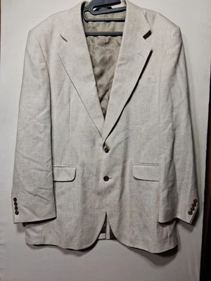 HAGGAR WEAR CO Abrigo Deportivo Beige Talla 42L Traje Chaqueta Foto 1 de 4