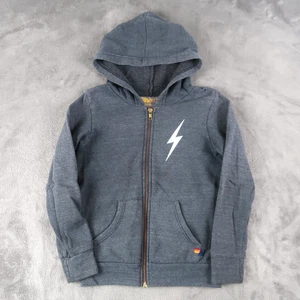 Aviator Nation Kids Size 10 Gray Full Zip Lightning Hoodie - Picture 1 of 11