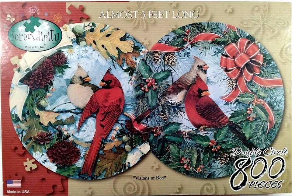 Visions Of Red Double Circle Theresa Politowicz 800 pc 19X34 Serendipity Puzzle - Image 1 of 1
