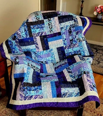 Edredón casero 54" x 70" patrón de valla de riel FIREFLY  Foto 1 de 4