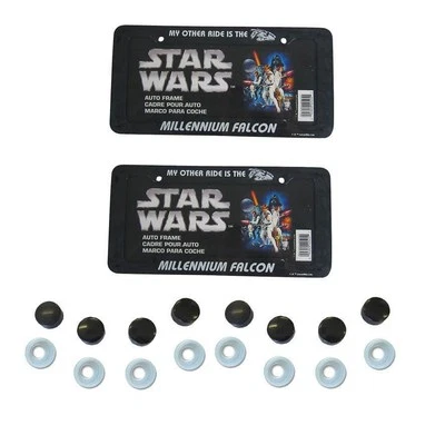 New Star Wars Millenium Falcon Car Truck Plastic License Plate Frame Screw Caps - Изображение 1 из 3