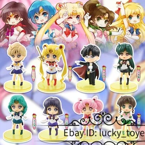 8Pcs/Set Sailor Moon Tsukino Usagi Figure Toy Chibiusa Collection Model Anime - Picture 1 of 7