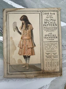Antique McCall Pattern 3444 Girls Dress - Picture 1 of 4