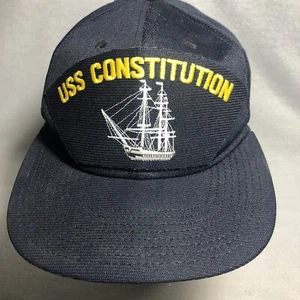 VINTAGE 80's USS Constitution Patch Men's Snapback Hat - Picture 1 of 8