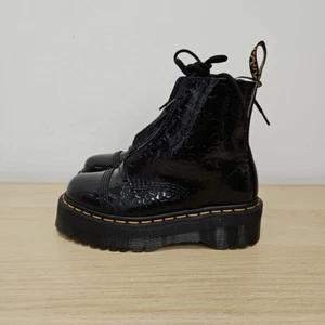 Dr Martens Sinclair Leopard Embossed Patent Leather Chunky Platform Boots Uk 4 - Picture 1 of 11