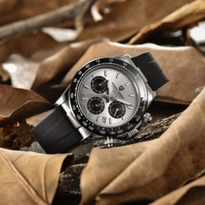 40mm PAGANI DESIGN Gray dial full Chronograph VK63 Quartz Men's Wrist Watch - Picture 1 of 3