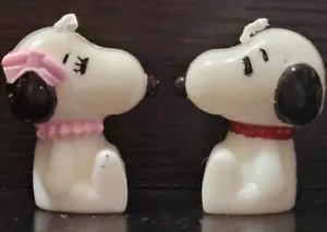 Set of 2 Snoopy Birthday Cake Candle 2"x 2" X 1" - Picture 1 of 5
