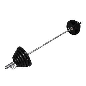 Total 136kg - 220cm Olympic Barbell Bar Weight Set - a Pair Free Spring Collars - Picture 1 of 7