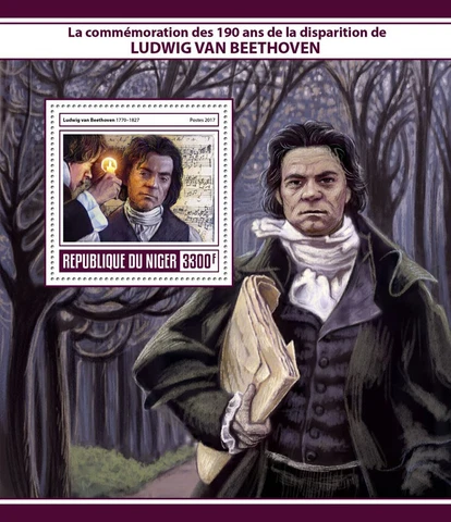 Beethoven Stamps Niger 2017 MNH Composers Music Famous People 1v S/S Cover