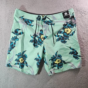NWT Volcom Board Shorts Swim Trunks Men 40 No Liner Floral Print Green - Picture 1 of 11