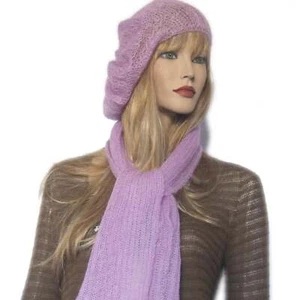 Completo Donna Sciarpa + Basco in mohair Lilla - Imagen 1 de 1