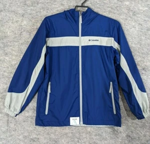 Columbia Jacket Boys Youth XL 14 16 Blue Gray Nylon Windbreaker Zip-Up Lined - Picture 1 of 11