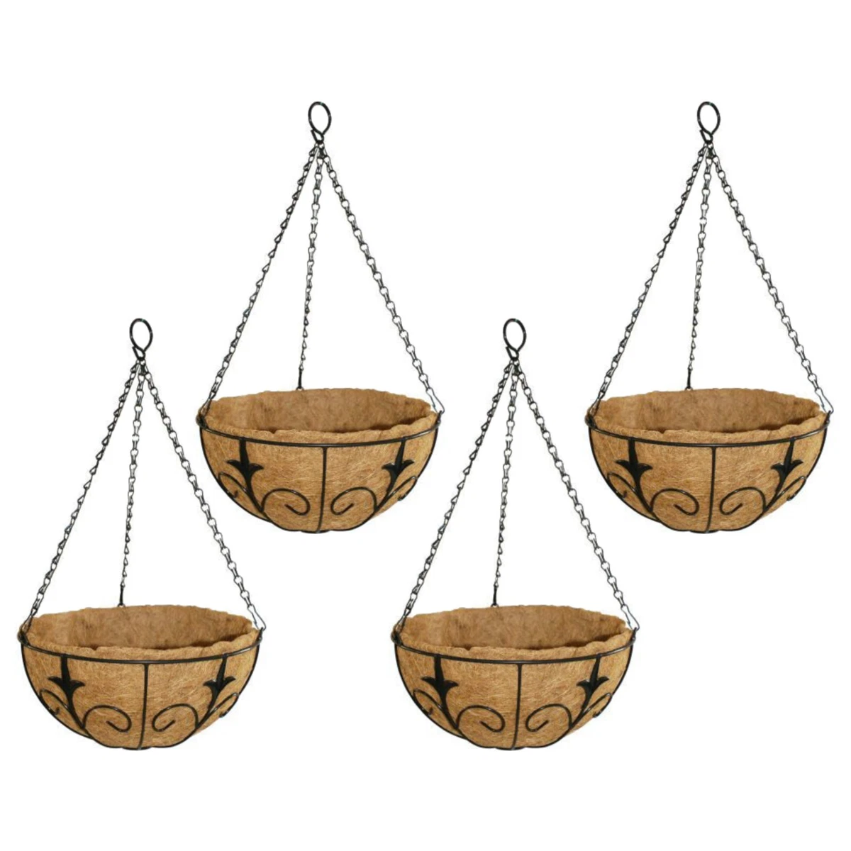 Heavy Duty 3-Point Hanging Basket Chains - 2 Pack Weatherproof Metal Chains For Planters, Bird Feeders & Garden Decor-1134408