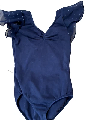 BLOCH Black V-Neck Girls Leonard Sheer Capped Shoulders Sz 2-4 Toddler Girls - Image 1 of 3