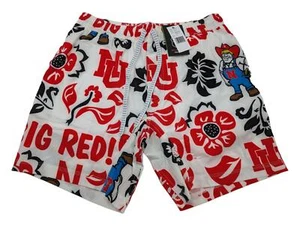 Men's Wes & Willy Scarlet Nebraska Huskers Floral Volley Swim Trunks White XL - Picture 1 of 4