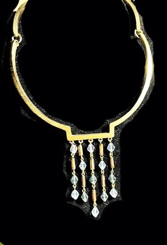 Collana Drammatica Givenchy Perline Etrusche Tono Oro Opaco