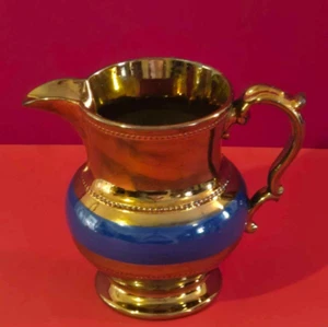 Jarra de cobre brillo estilo victoriano inglés antigua - Imagen 1 de 9