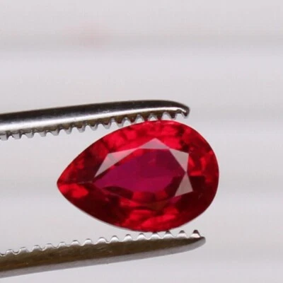 Mozambique Red Ruby Blood 4.90 Ct. Pear Cut 100% RARE Loose Gemstone - Image 1 of 4