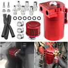 1*Red Oil Catch Can Kit with Breather Filter Reservoir Baffled Tank Aluminum