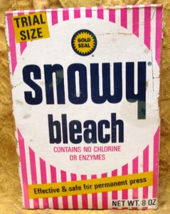 vintage unopened 1970 Trial Size box SNOWY BLEACH  for laundry detergent - Picture 1 of 8