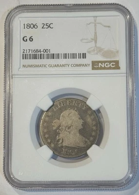 1806 Draped Bust Quarter NGC G6 - Image 1 of 2
