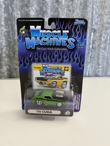 Muscle Machines, 1970 Cuda , 1/ 64 Scale ￼(c4) Green With Blower NOS - Picture 1 of 7