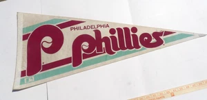 VINTAGE 1980er PHILADELPHIA PHILLIES MLB Baseball WERBUNG WIMPEL $9,95 - Bild 1 von 5