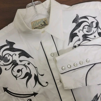 Roper Vtg Western Pearl Snap Embroidered Mens L Button Up Long Sleeve Shirt - Image 1 of 4