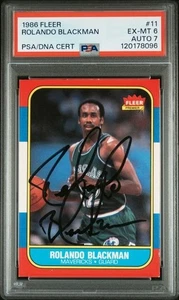 1986 Fleer AUTOGRAPH Rolando Blackman Signed RC #11 PSA 6 PSA/DNA Auto. 7 - Picture 1 of 2