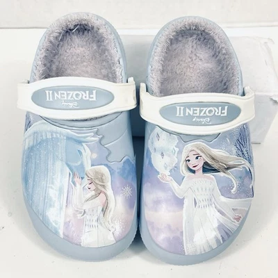 Zapatos Crocs Disney Frozen 2 II Elsa Niñas 11 11C Azul Sherpa Forrados Lavanda Foto 1 de 4