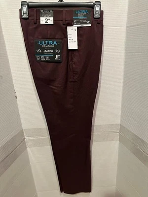 J FERRAR Slim Stretch Ultra Comfort Burgundy Dress Suit Pants - Size 29x30 - NWT - Image 1 of 2