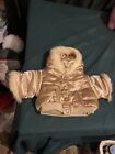 Build a Bear Quilted Gold Brownish Coat White Faux Fur Trim Winter jacket